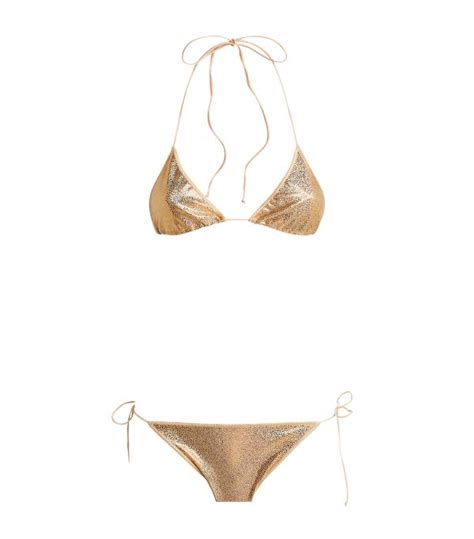 Womens Oséree gold Metallic Side Tie Bikini Harrods US