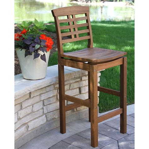 Oreton Eucalyptus Wood Outdoor Barstool - World Market