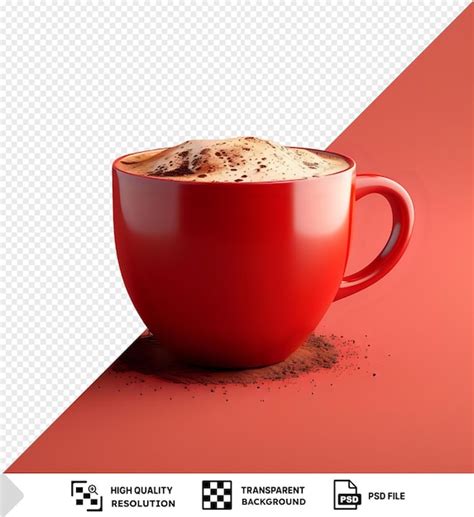 Premium Psd Transparent Background With Isolated Hot Chocolate In A Red Cup Png