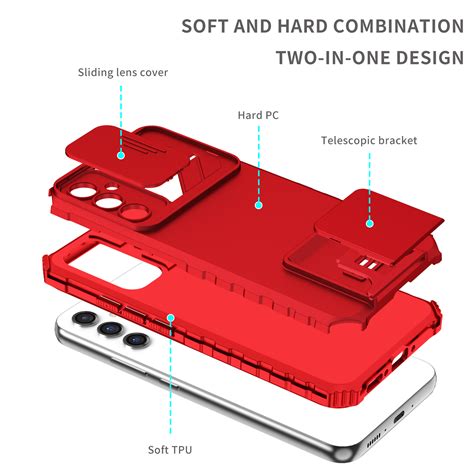 Generic Galaxy A34 5G Case, Rugged Dual Layer Stand Case With Sliding ...