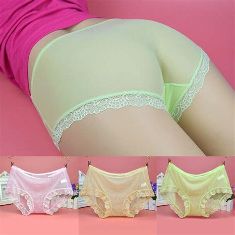 Womens Sexy See Through Briefs Panties Lingerie Lace Mesh Underwear Knickers EBay