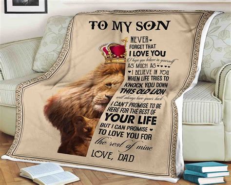 Lion Blanket To My Son Never Forget That I Love You This Old Etsy