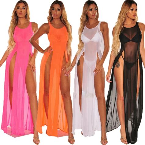 Women Lace Sexy Lingerie See Through Transparent Split Night Gown Sexi
