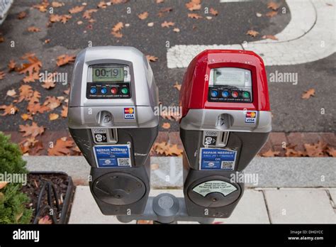 New Electronic Parking Meters Washington Dc Usa Stock Photo