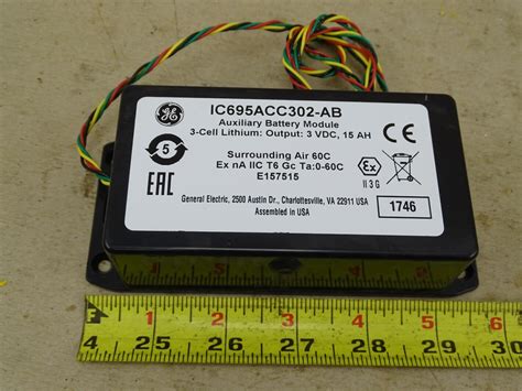 General Electric Auxiliary Battery Module 3Vdc 3-cell, IC695ACC302-AB ...