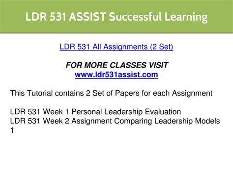 Ppt Ldr Assist Successful Learning Ldr Assist Powerpoint