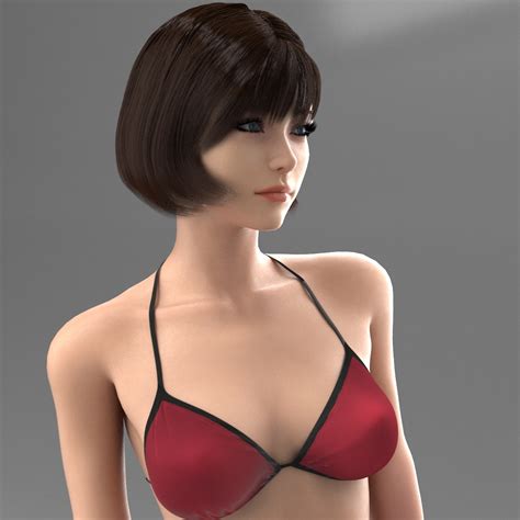 Rigged Female Naked Bikini Girl D Model Turbosquid