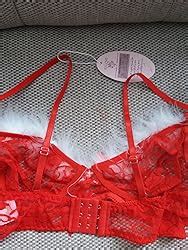 RSLOVE Women Santa Lingerie Set Sexy Christmas Bra And Panty Sets With Garter Belt Lace Teddy