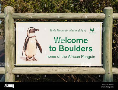 Boulders Beach penguin sign, Simon's Town, Cape Peninsula, City of Cape