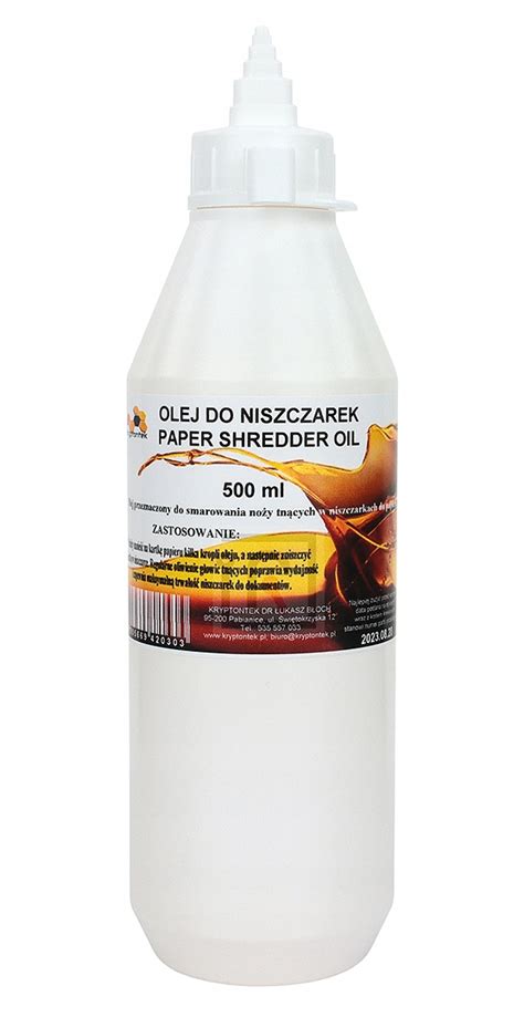 OLEJ DO NISZCZAREK PAPER SHREDDER OIL 500ml CHE0000505 Cena Opinie