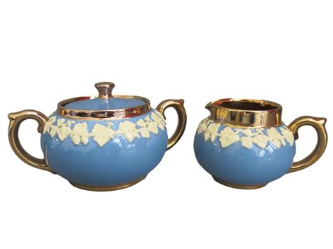Vintage Blue Gold Tea Set By Gibsons Full Size Tea Set Etsy