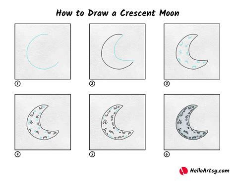 How to Draw a Crescent Moon - HelloArtsy