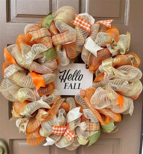 40 Fall Mesh Wreaths Perfect For Your Front Door The Pink Brunette