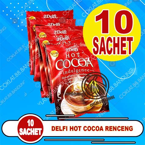 Jual Delfi Hot Cocoa Indulgence 3 In 1 Renceng Isi 10 Sachet Minuman Cokelat Instan Premium