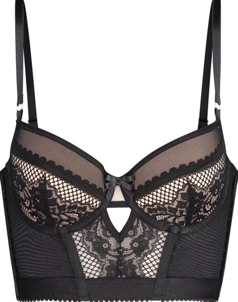 Hunkemöller Dames Lingerie Voorgevormde longline beugel bh Malika Zwart maat F70 bol