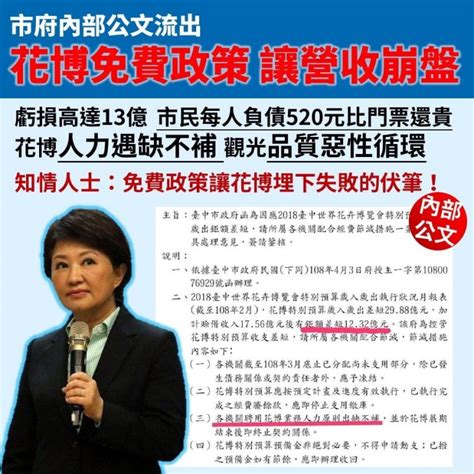 盧秀燕推花博免費 網爆：虧13億、市民每人負債520元 政治 自由時報電子報