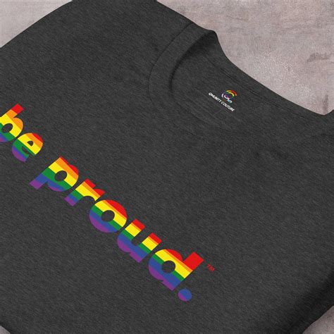 Rainbow Striped Be Proud Unisex T Shirt Gay Tees Lgbtqia Clothing Gay Apparel Coming Out Gift