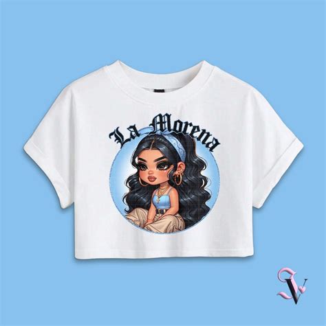 La Morena Chicana Chola Chibi Style Latina Shirt PNG For DTF Iron On Print Sublimation Digital