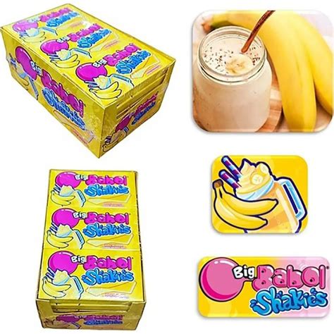 Жвачка Big Babol Shakies Banana Milkshake 38г в заказе 3 шт х 14 пластин в каждой купить с