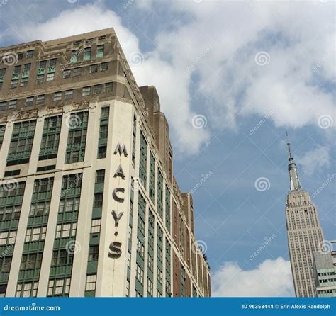 Macy`s Herald Square With Empire State Building New York City Nyc