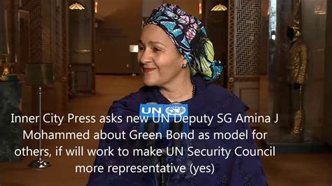 Icp Asks Un Dsg Amina J Mohammed About Nigeria S Green Bond Unsc