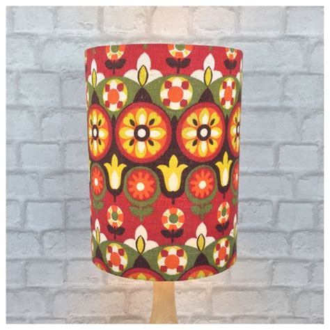 Lampshade Extra Tall Kitsch 60s 70s Fabric 10 X 14 Floral Bohemian