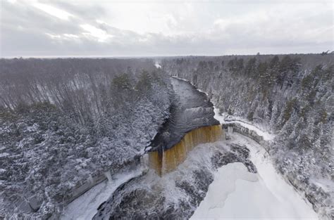 Tahquamenon Falls Aerial Panorama Proves Beauty Of Michigan Winter