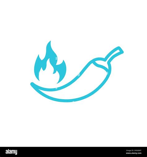 Hot Spicy Chili Icon Isolated On White Background From Blue Icon Set