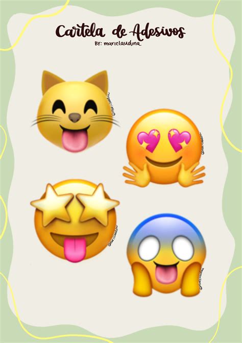 Adesivos Emojis Raros Tamanho Grande Mariana P Claudina Hotmart