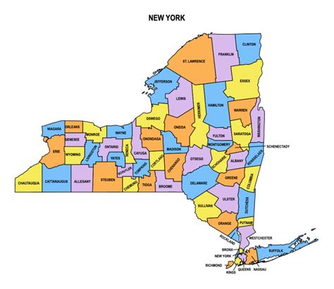 New York County Map: Editable & Printable State County Maps