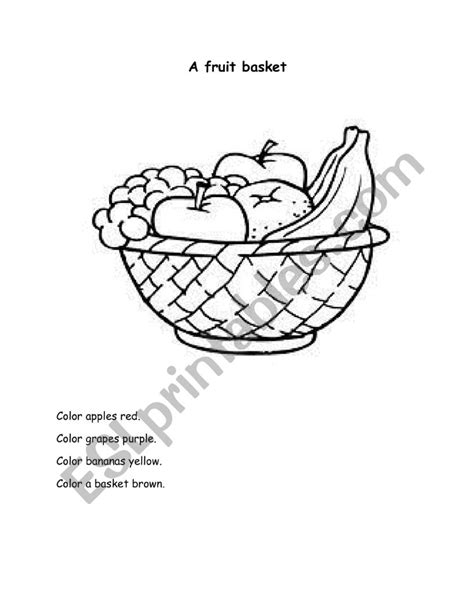 Fruit Basket Coloring Pages Printable