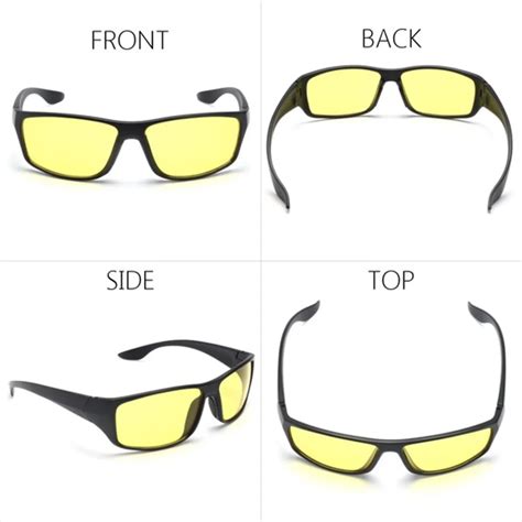 Очки ночного видения для вождения, желтые, черные линзы, защита ...