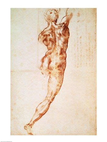 Nude Study For The Battle Of Cascina Fine Art Print By Michelangelo Buonarroti Michelangelo