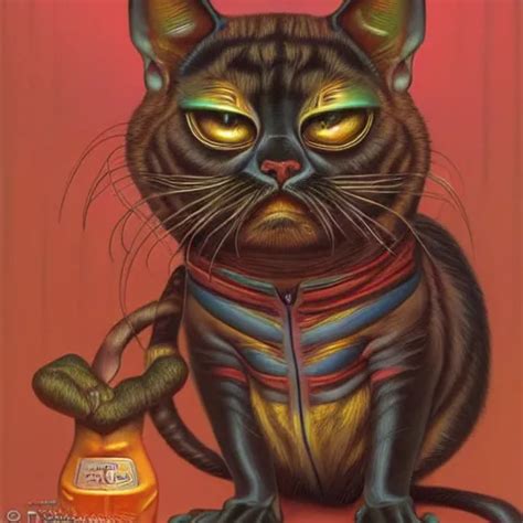 The Ugliest Cat In The World By Greg Hildebrandt Stable Diffusion