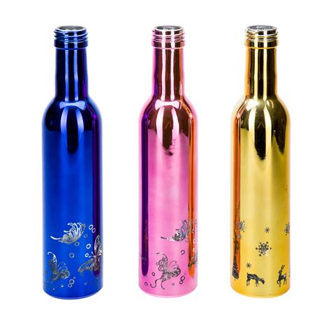 Vista Liquor Glass Bottle with Label Stick - Alcohol Drink Glass Bottle