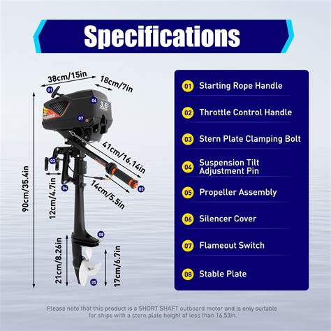 HANGKAI 2 Stroke 3.6 HP Outboard Motor Fishing Boat Engine Water ...
