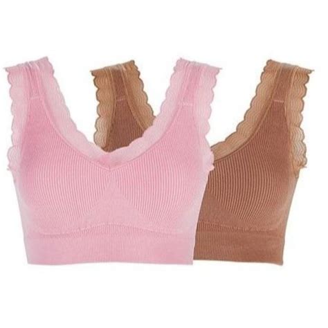 Rhonda Shear Intimates And Sleepwear Rhonda Shear 2pk Forever Stretch Ahh Ribbed Knit Bra W