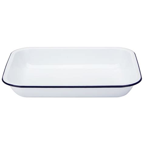 Falcon - Enamel Bake Pan White & Blue | Peter's of Kensington