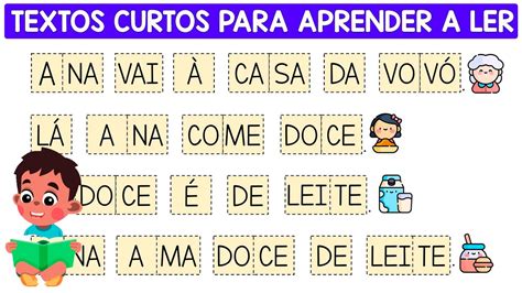 Textos Curtos Para Aprender A Ler Aprendendo A Ler Em Casa Ensinando