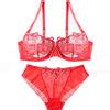 FREE SHIPPING Women Sexy Hot Erotic Transparent Lingerie Ultrathin Bra Brief Set Lace Embroidery