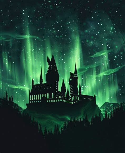 Premium Photo A Black Silhouette Of Magical School Palace Against The