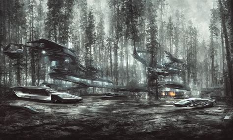 Enterprise T Kirk At Finnish Forest Lake Futuristic Stable