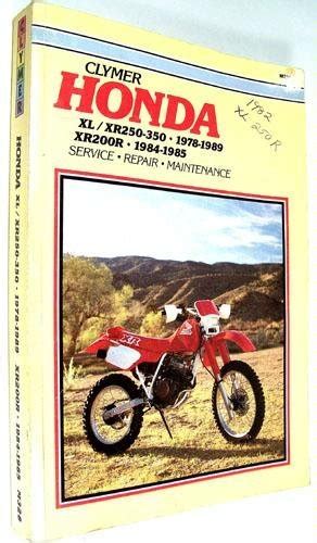 Honda Xlxr 250 350 1978 1989 Xr200r 1984 1985 Service Repair