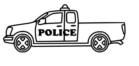 Polizeiauto Pickup Zum Ausmalen Kostenlos Malvorlagen Und