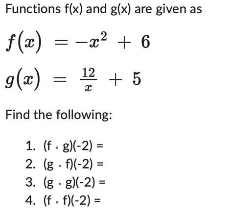 Solved Functions F X And G X Are Given As