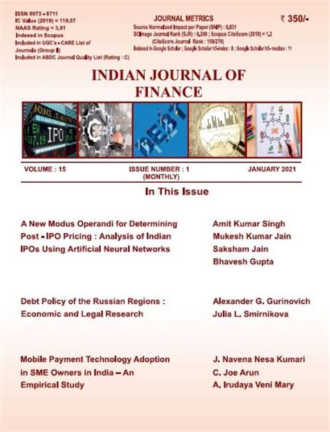 buy indian journal  finance subscription indian journal  finance
