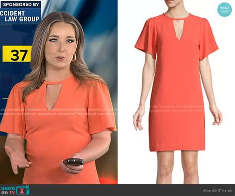 Wornontv Megan Thompsons Orange Keyhole Dress On Good Morning America Clothes And Wardrobe