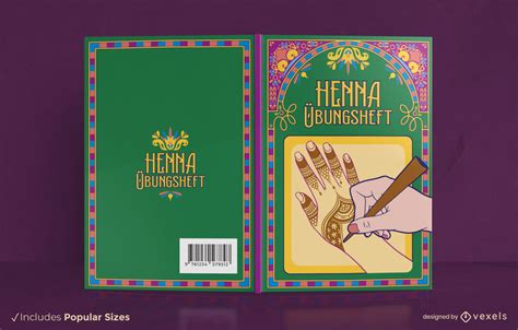 Henna Tattoos Book Cover Design Kdp Vector Download