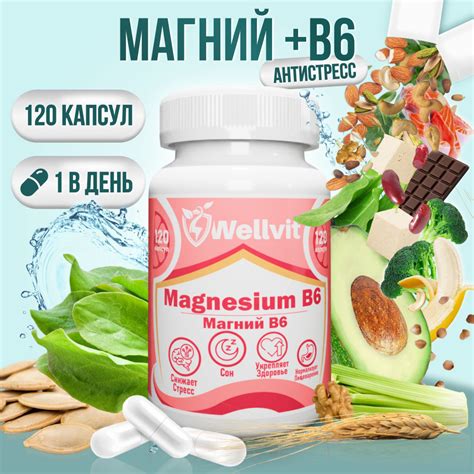 Магний цитрат с витамином В6 (magnesium Citrate) 400 мг бад от стресса ...
