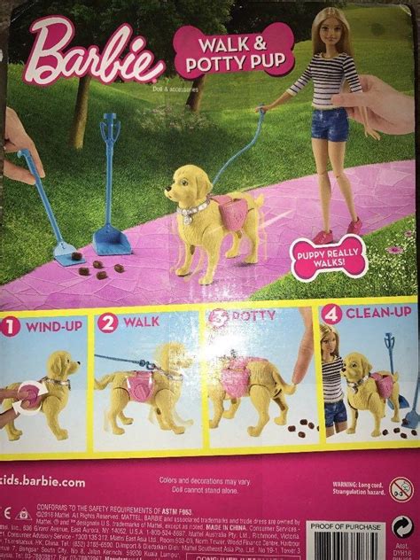 Barbie Girls Walk And Potty Pup With Blonde Doll New